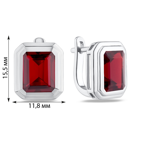 Серебряные серьги с гранатом (арт. 7502/2181491Г) – изображение 2