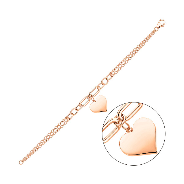 Браслет золотой с сердечком (арт. 3261008) – изображение 1