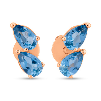 Золотые серьги с топазом (арт. 111234Птг)