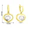 Золотые серьги подвески Сердечки с фианитами (арт. 104429жб) – изображение 2