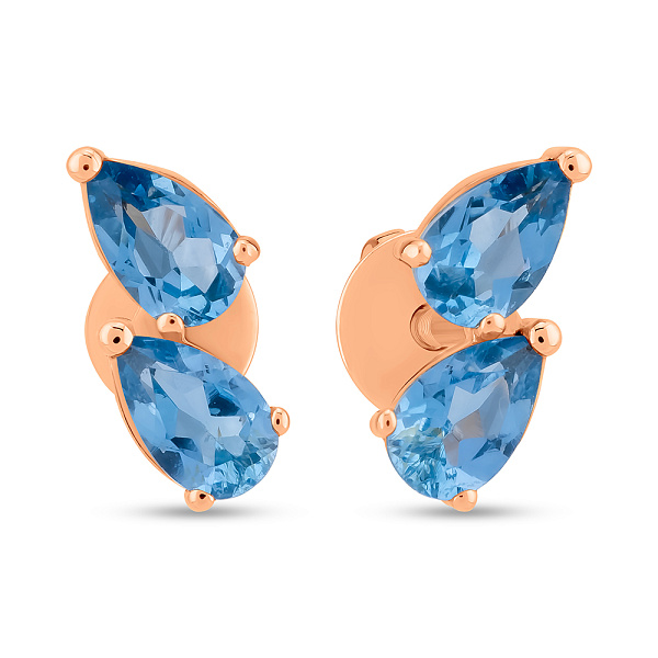 Золоті сережки з топазом (арт. 111234Птг) – зображення 1