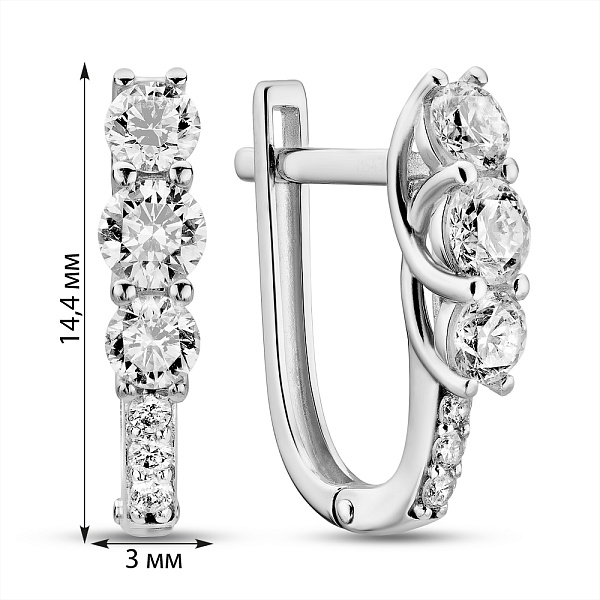 Серьги из белого золота с бриллиантами (арт. С011252070б) – изображение 3