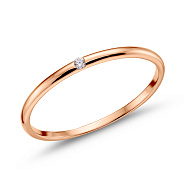 Фото Кольцо из красного золота с бриллиантом (арт. К011708)