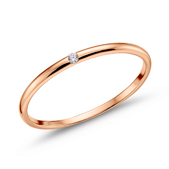 Фото Кольцо из красного золота с бриллиантом (арт. К011708)