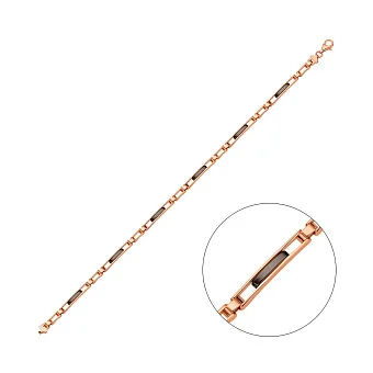 Тонкий мужской браслет из золота с ониксом (арт. 325582о)