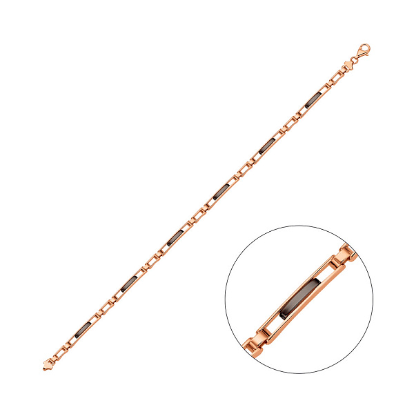 Тонкий мужской браслет из золота с ониксом (арт. 325582о) – изображение 1