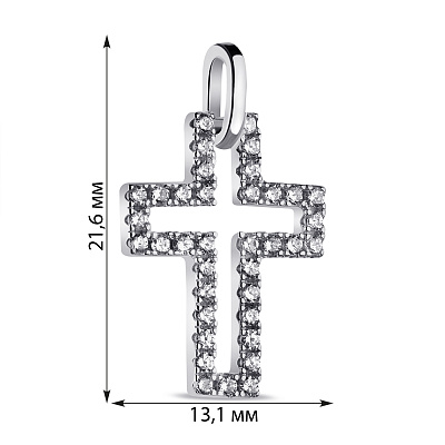 Крестик из серебра с фианитами (арт. 7503/4036)
