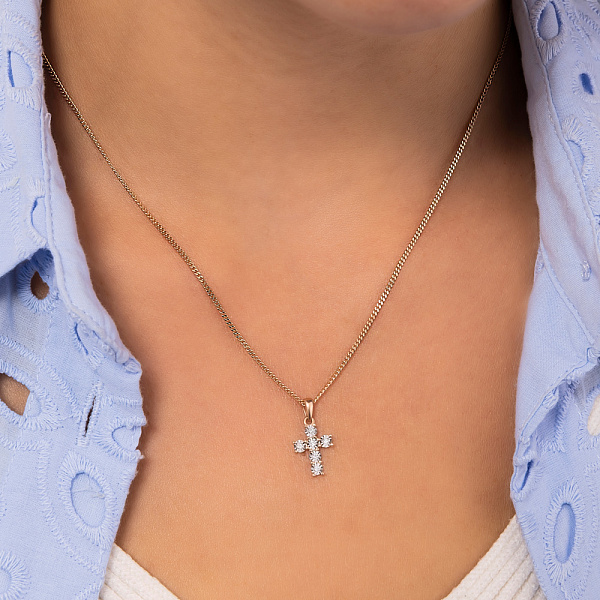 Хрестик з золота з діамантами (арт. П011265005) – зображення 2