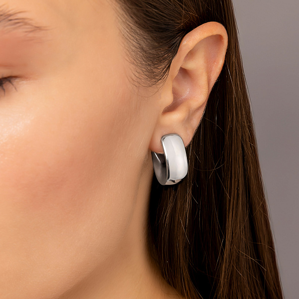 Сережки Francelli з білого золота без каменів (арт. е1091989б) – зображення 2