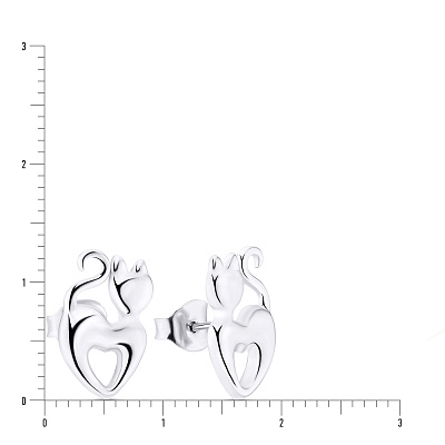 Срібні сережки пусети «Котики» (арт. 7518/5366)