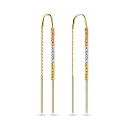 Фото Золотые серьги-протяжки без камней (арт. 109969жкб)