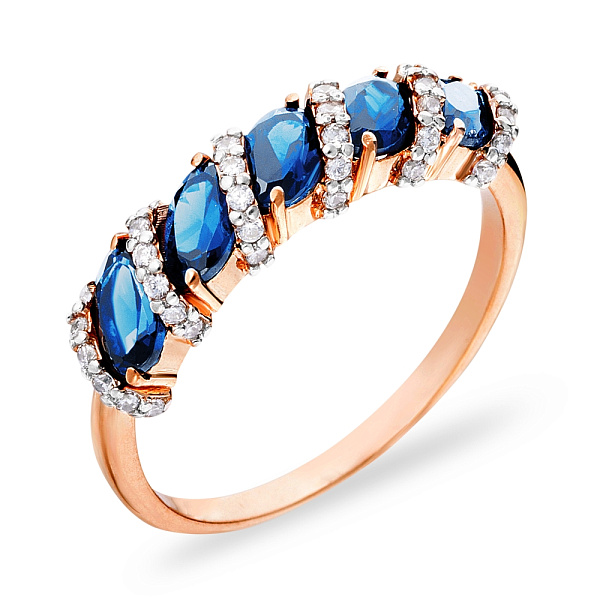 Кольцо из золота с темно-голубыми топазами лондон (арт. 140581Пл) – изображение 1