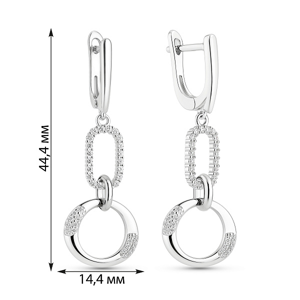 Серебряные серьги с фианитами (арт. 7502/4730) – изображение 2
