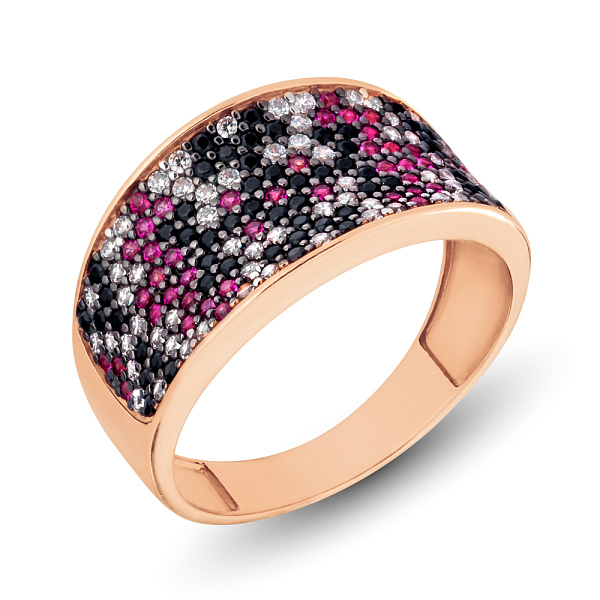 Золотое кольцо с фианитами (арт. 140334Уб) – изображение 1