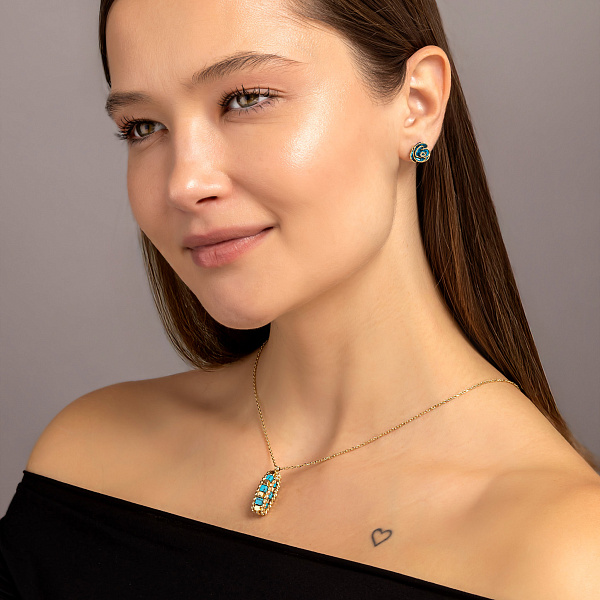 Золотые серьги пусеты Francelli (арт. 105501жс) – изображение 3