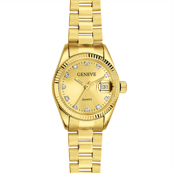 Золотий кварцовий годинник з фіанітами (арт. 260254жж) – зображення 2