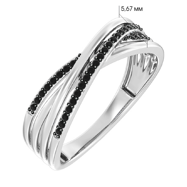 Золота каблучка з діамантами (арт. К011122010бч) – зображення 2