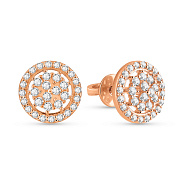 Золоті сережки-пусети з фіанітами (арт. 110005)