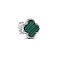 Серебряная моносерьга Клевер с малахитом (арт. 7518/5645/9млхя) – изображение 1