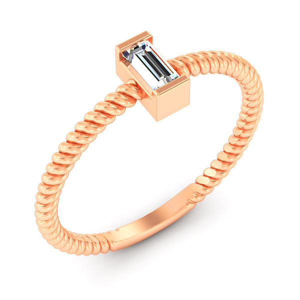 Золотое кольцо с фианитом (арт. 140021) – изображение 1