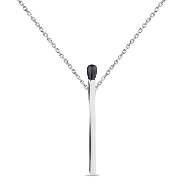 Серебряное колье "Спичка" с эмалью (арт. 7507/1598еч) – изображение 1