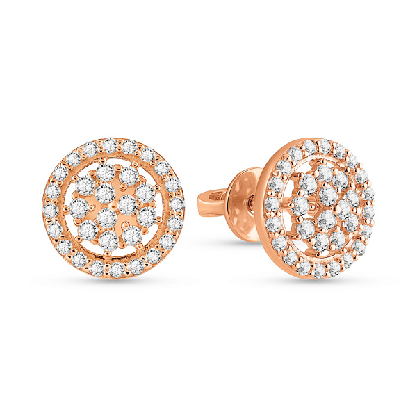 Золоті сережки-пусети з фіанітами (арт. 110005) – зображення 1