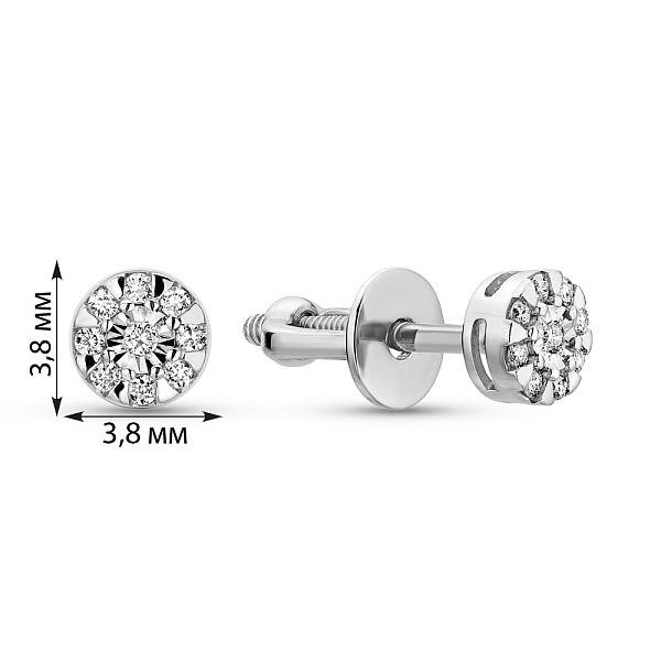 Сережки з білого золота з діамантами (арт. Т011818010б) – зображення 2