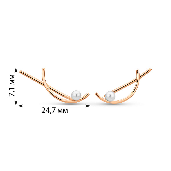 Сережки-клаймбери з червоного золота (арт. 2110303101) – зображення 2