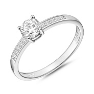 Фото Кольцо из белого золота с фианитами (арт. 141264б)