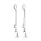 Длинные серебряные серьги без камней (арт. 7502/9810) – изображение 1