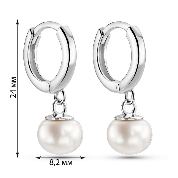 Серебряные серьги с жемчугом (арт. 7502/817жбсю) – изображение 2