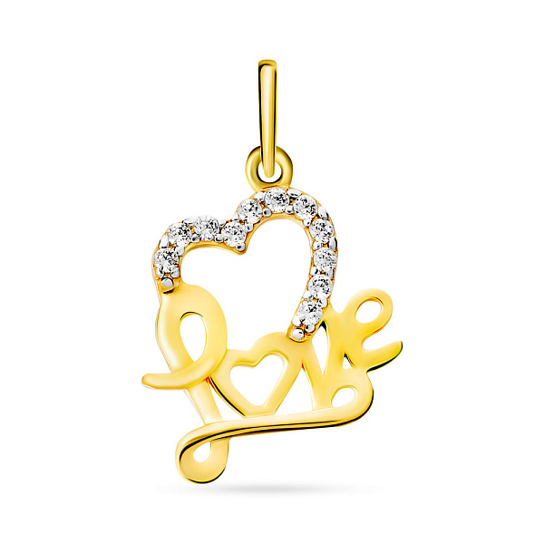 Подвеска из желтого золота Love (арт. 440528ж) – изображение 1