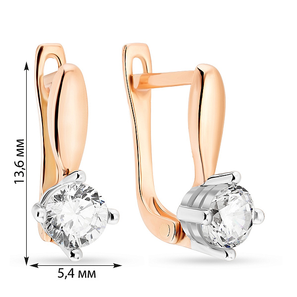 Детские золотые серьги с фианитами (арт. 105657) – изображение 2