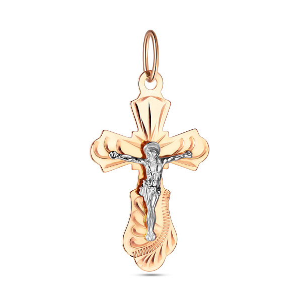 Хрестик золотий з розп'яттям "Спаси і збережи" (арт. 511201) – зображення 1