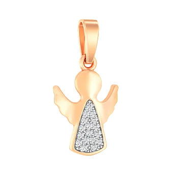 Золотой подвес Ангел с фианитами (арт. 440658)