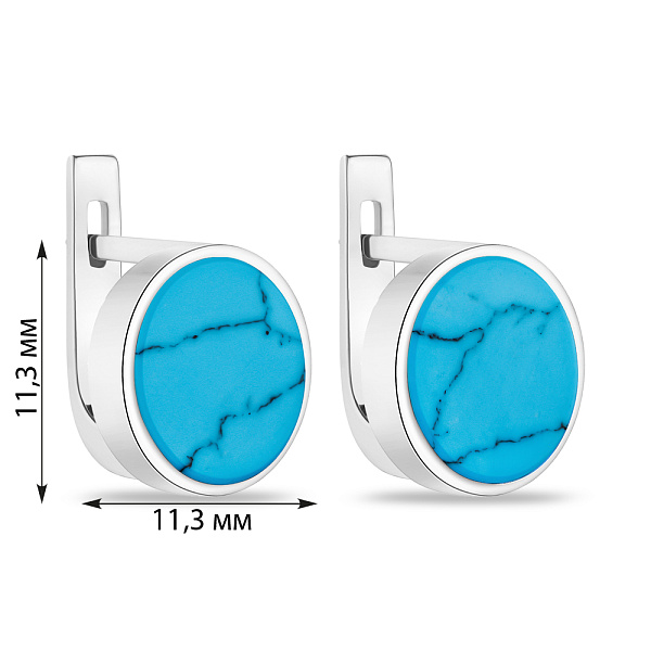 Серьги из серебра с бирюзой (арт. 7502/А224Бсю) – изображение 2