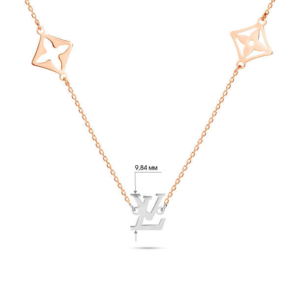 Колье из комбинированного золота (арт. 351360) – изображение 3