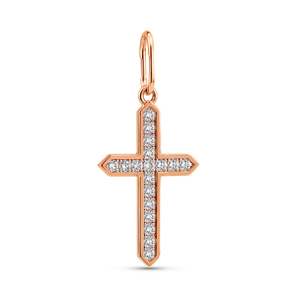 Золотой крестик с бриллиантами (арт. П011771015) – изображение 1