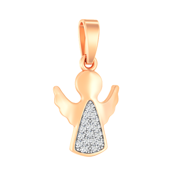 Золотий підвіс Янгол з фіанітами (арт. 440658) – зображення 1
