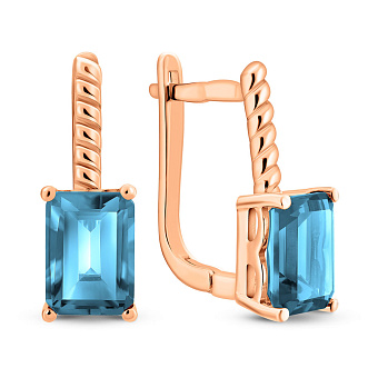 Золотые серьги с топазом (арт. 111376Птг)