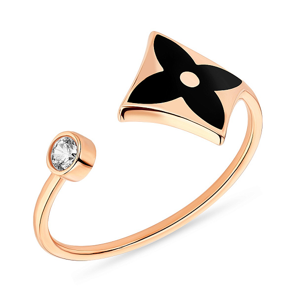 Золотое кольцо с эмалью (арт. 154216еч) – изображение 1