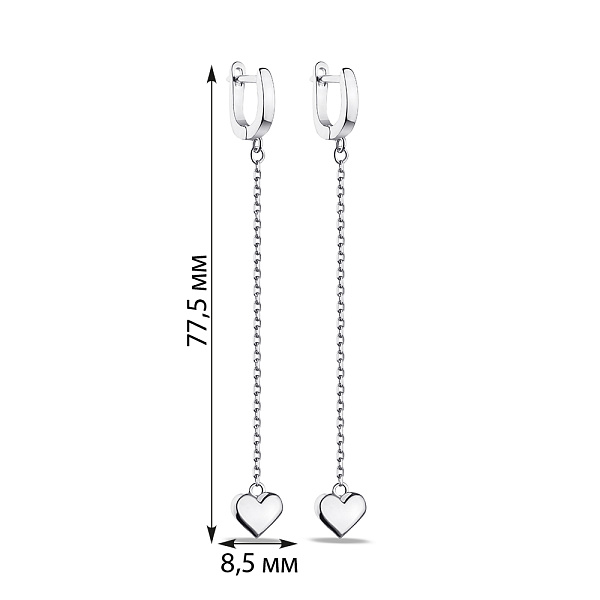 Серебряные серьги без камней (арт. 7502/9236) – изображение 2