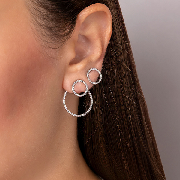 Золоті сережки з діамантами (арт. Т011900070б) – зображення 2