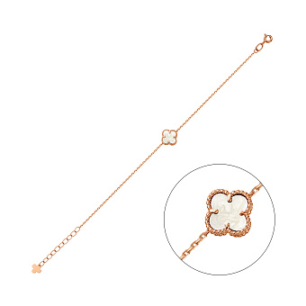 Золотий браслет Конюшина з перламутром (арт. 341496/8п)