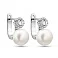 Срібні сережки з перлами та фіанітами (арт. 7502/2187219жб) – зображення 1