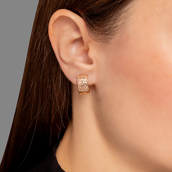 Серьги из красного золота без камней (арт. 120415) – изображение 2