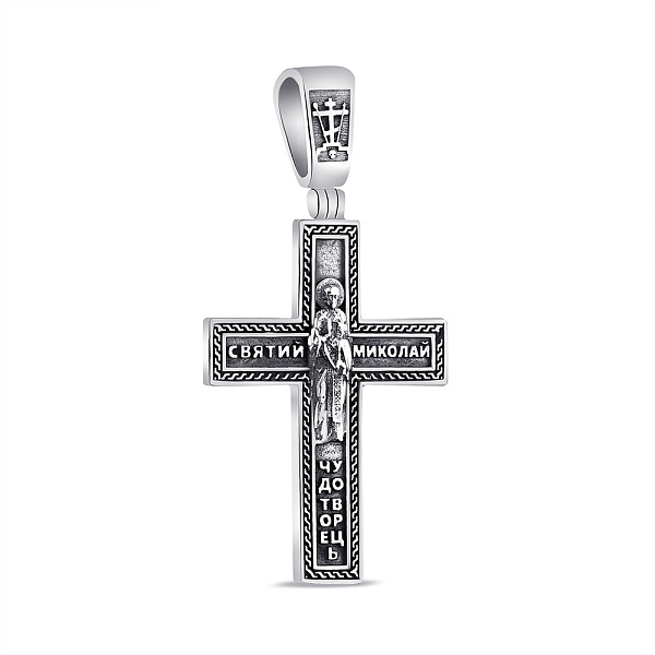 Серебряный двусторонний крест с распятием (арт. 7904/А391пю) – изображение 1