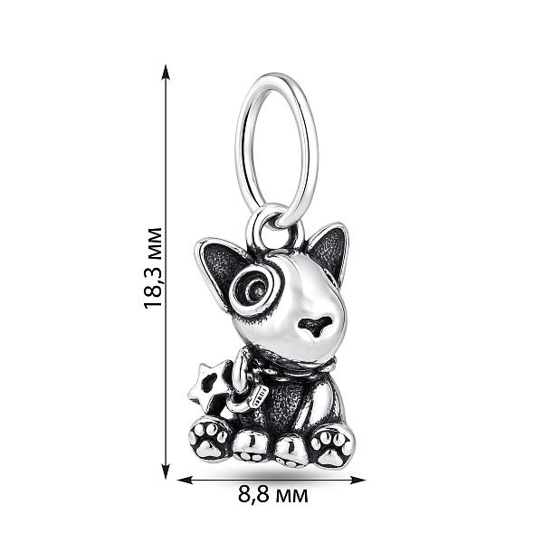Серебряный кулон собачка без камней (арт. 7903/4546) – изображение 2