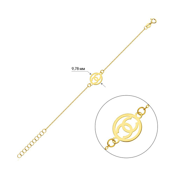 Браслет з жовтого золота без камней (арт. 325400ж) – зображення 2