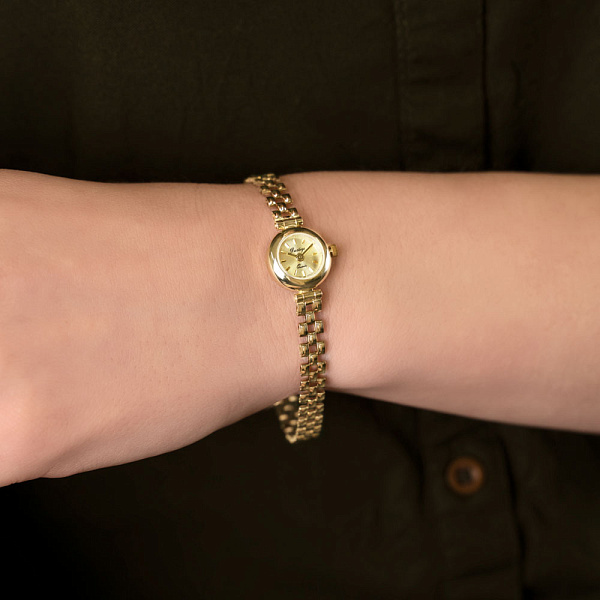 Тонкие женские часы из желтого золота (арт. 260217ж) – изображение 5
